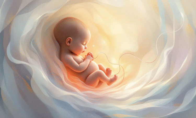 Ilustracja przedstawiająca rozwijające się łożysko w czasie ciąży.